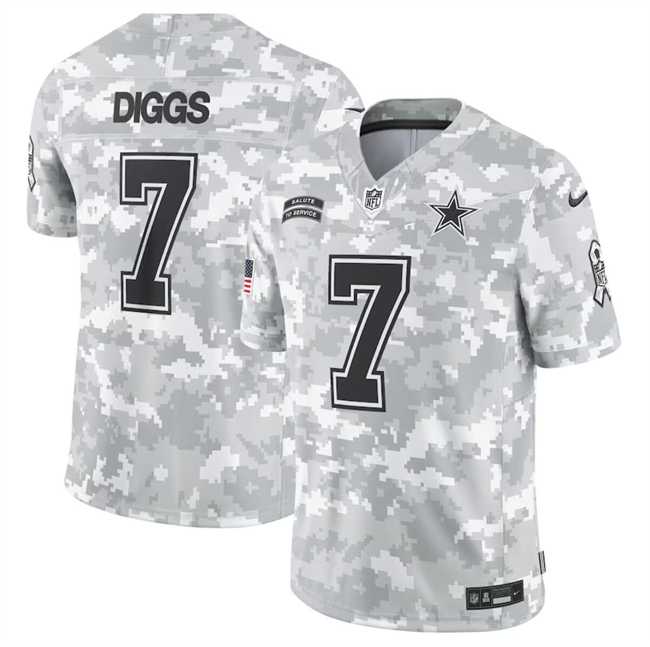 Men%27s Dallas Cowboys #7 Trevon Diggs 2024 Arctic Camo Salute To Service Limited Stitched Jersey Dyin